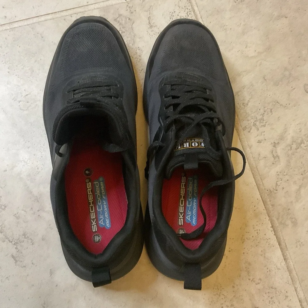 Sketchers Work Transport Lite 200263 Air Cooled Memory Foam Insoles, Black Sz 11